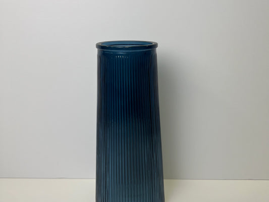 Ribbed Vase - Blue