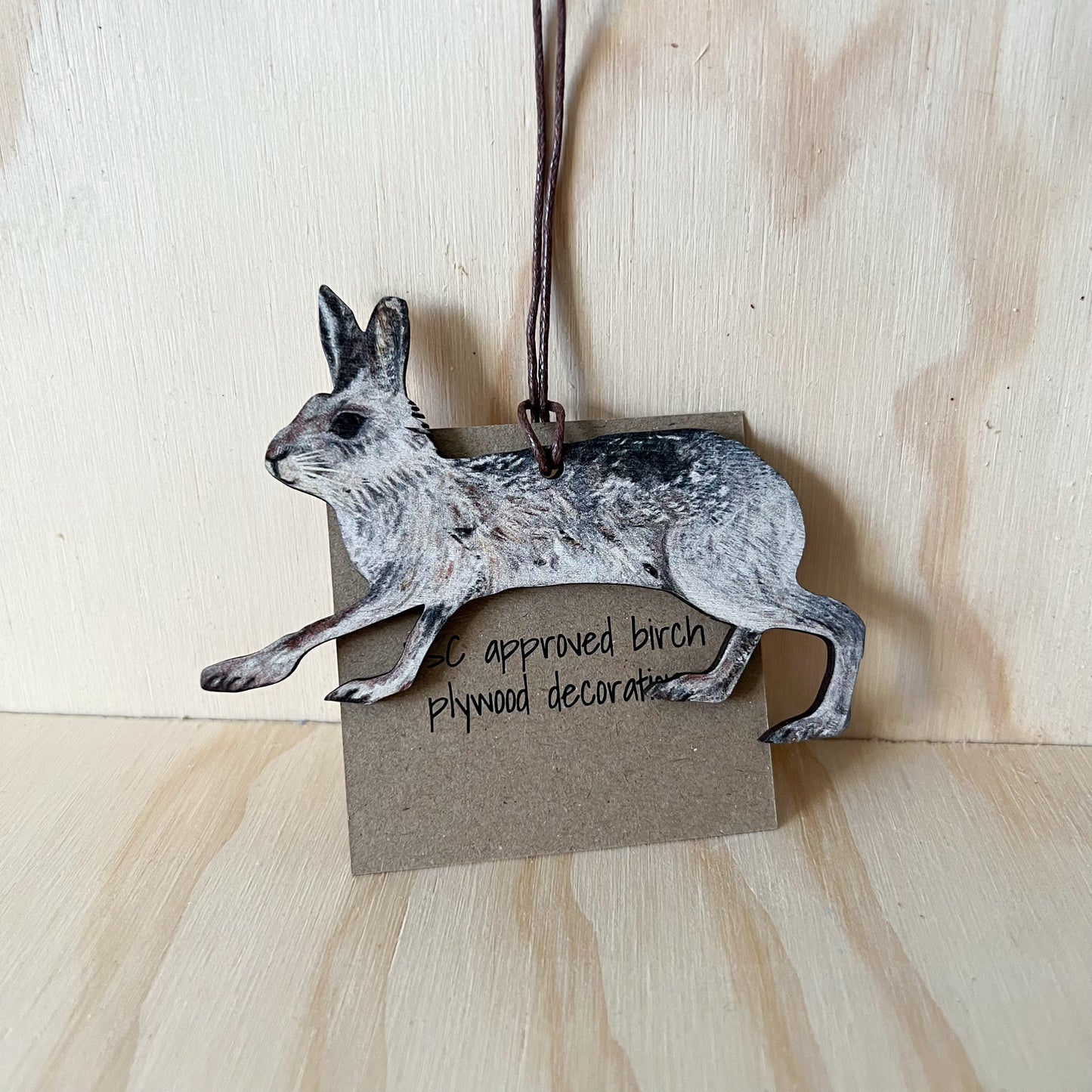 Birch Plywood Decoration - Mountain Hare