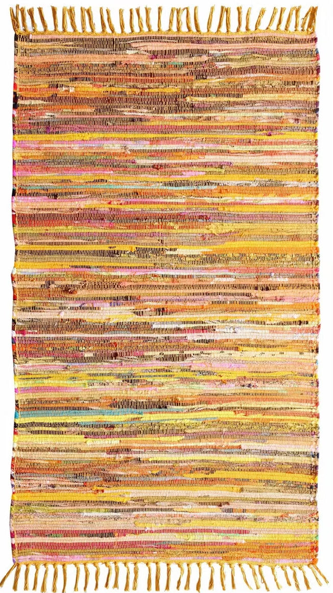 Festival Rag Recycled Cotton Rug - Autumnal Yellows