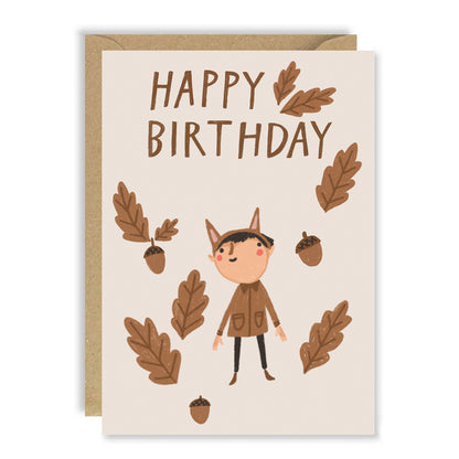 Happy Birthday Acorn Cutie Card