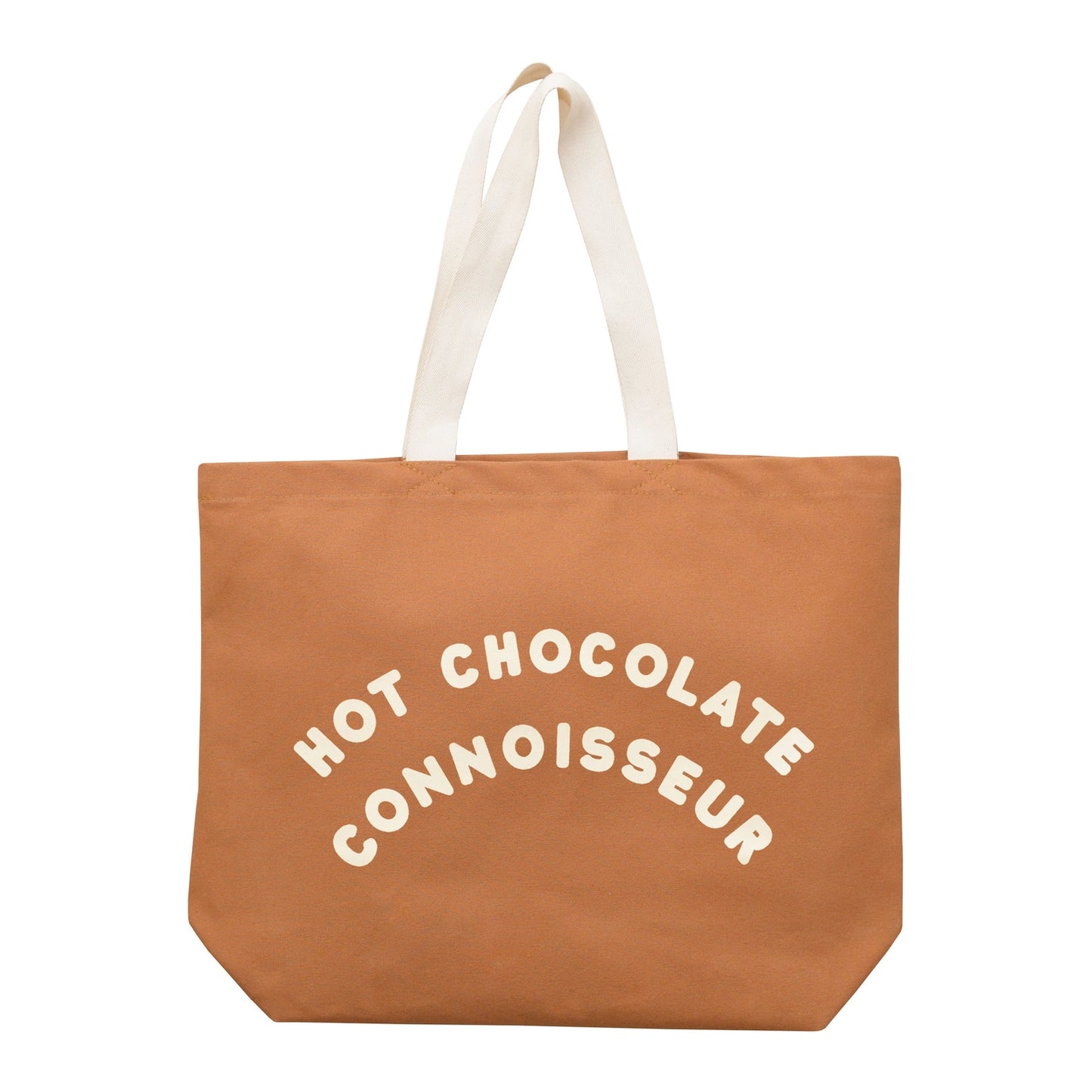 Hot Chocolate Connoisseur Canvas Tote Bag - Tan