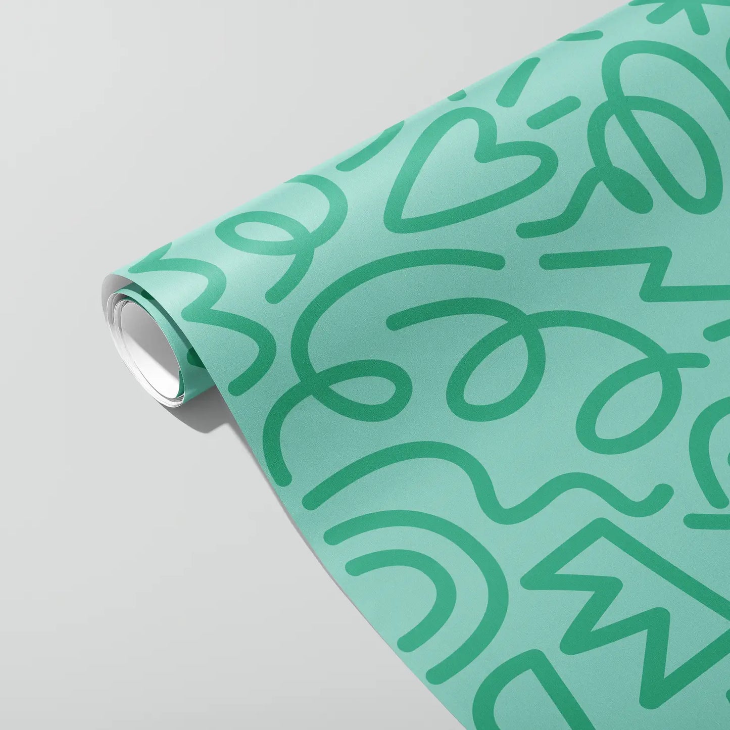 Doodle Gift Wrap Sheet- Green