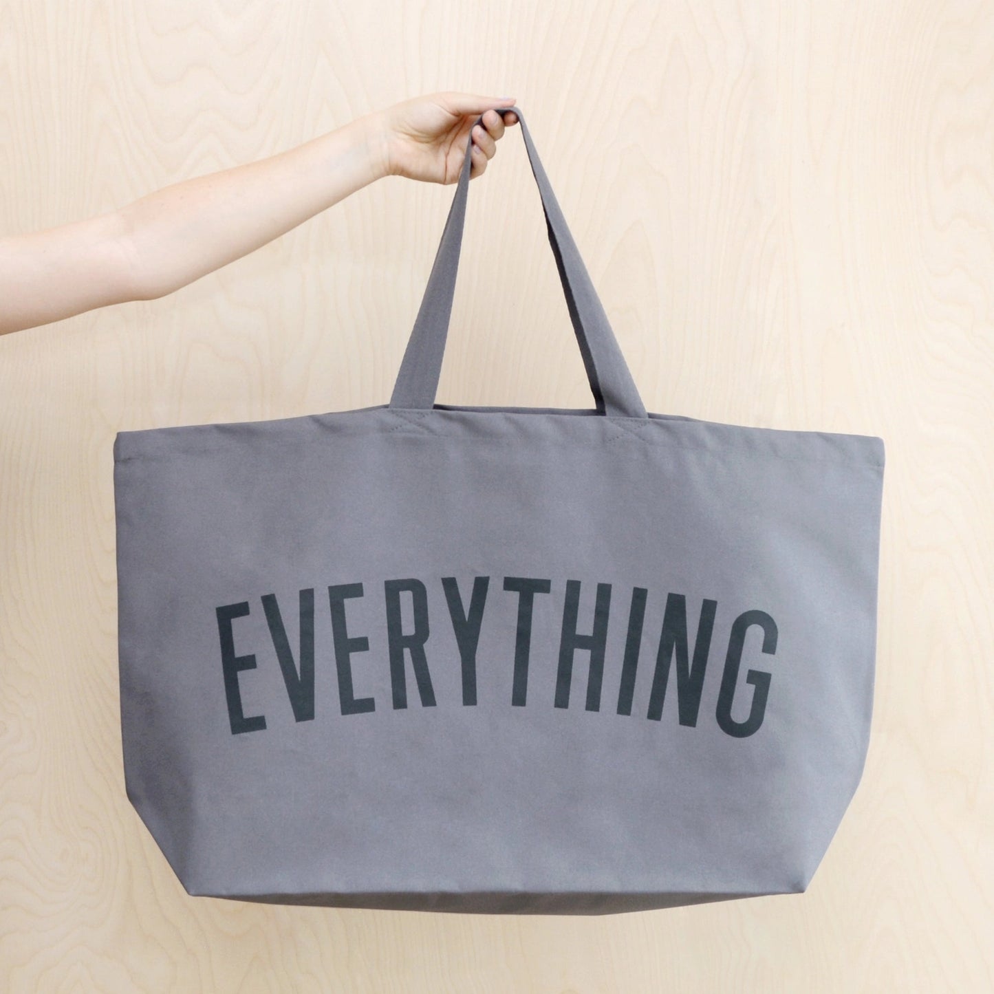 Everything Really Big Canvas Tote Bag - Grey