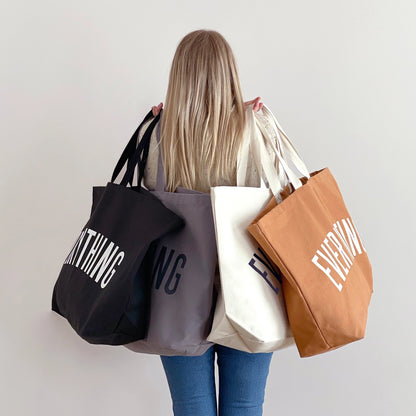 Everything Really Big Canvas Tote Bag - Grey