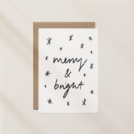 Merry and Bright Sketch Stars Card