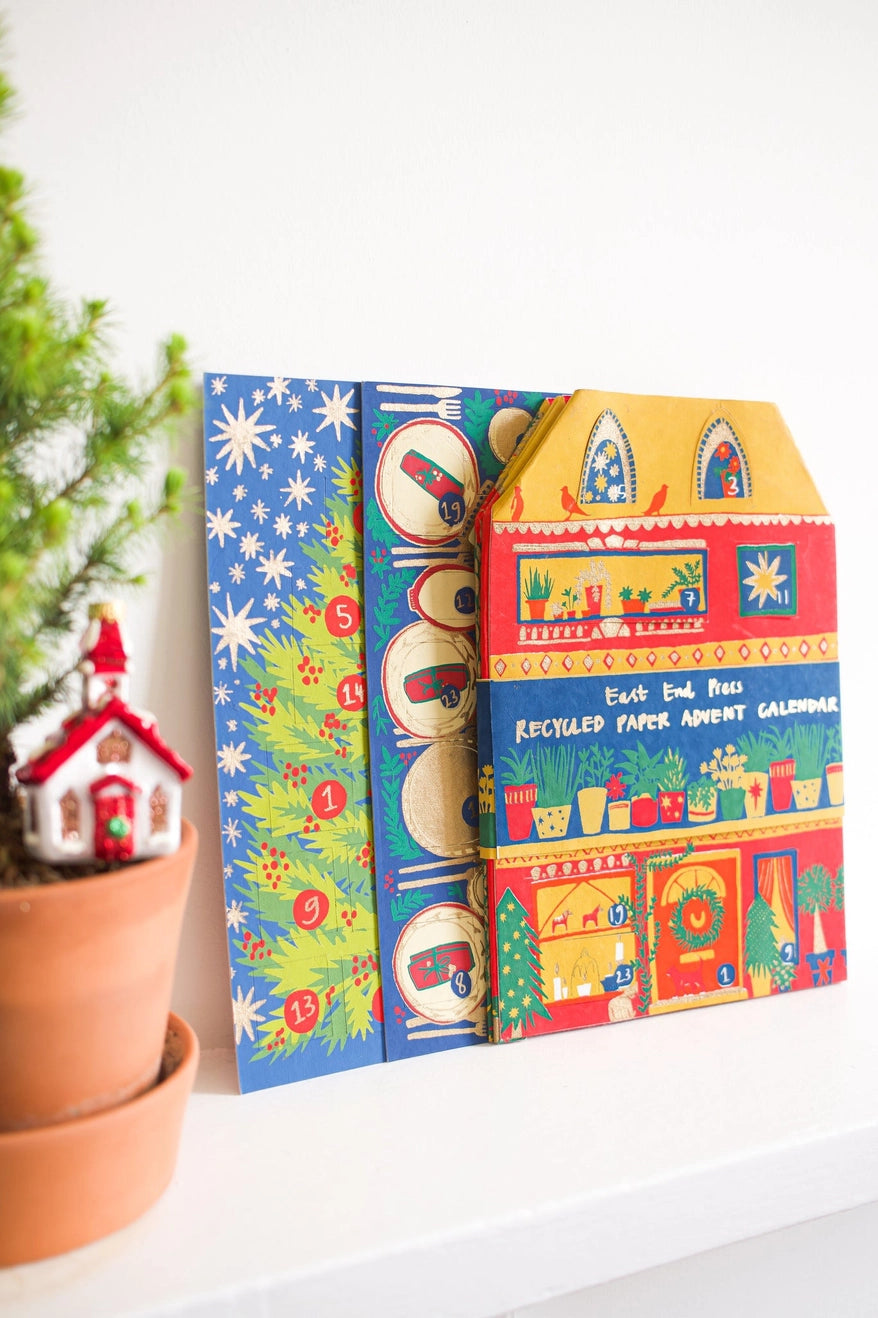 Recycled Paper Christmas Table Advent Calendar