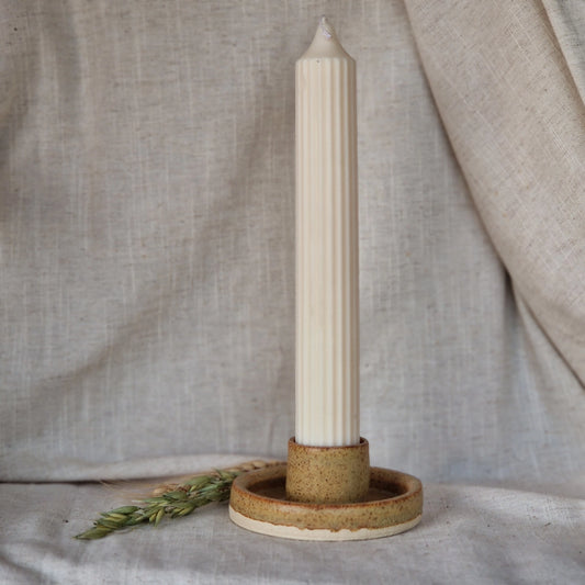 Handmade Ceramic Candle Holder - Sandstone