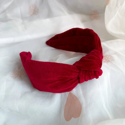 Handmade Knot Headband - Red Velvet