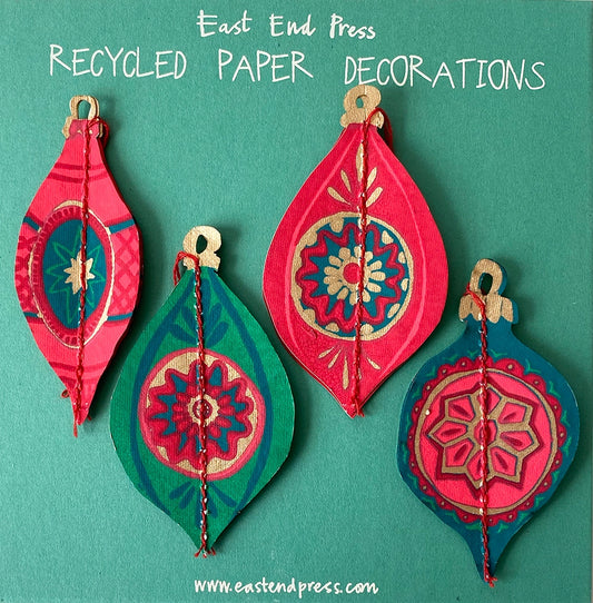 Bauble Paper Decorations - Pack of 4
