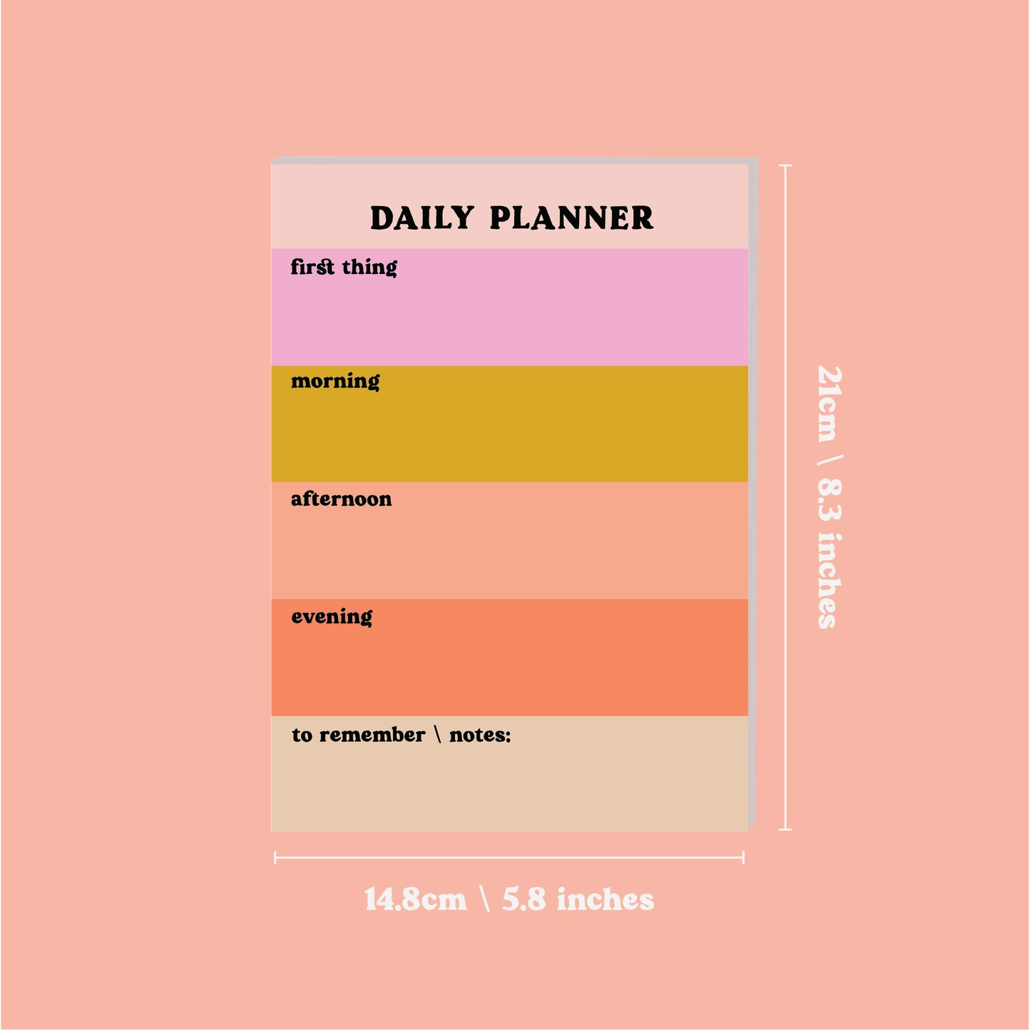 Daily Planner Pad - Pastel Colours
