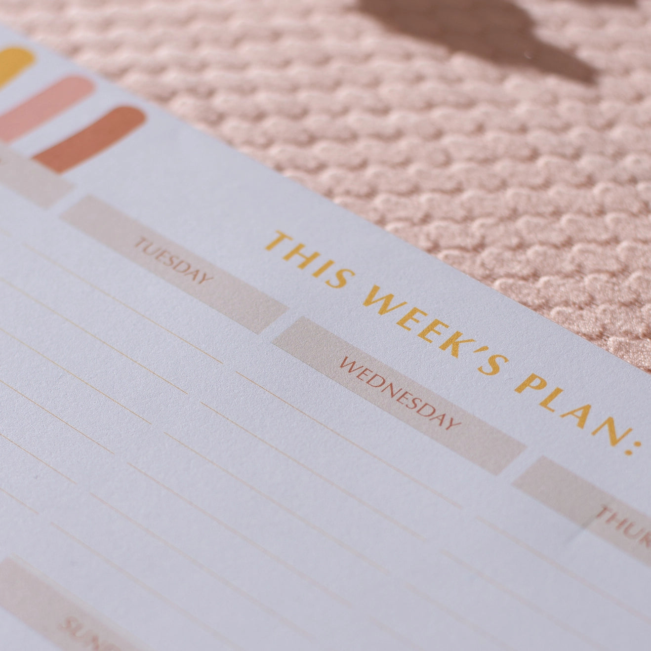 A4 Weekly Planner Pad with Habit Tracker - Muted Colours