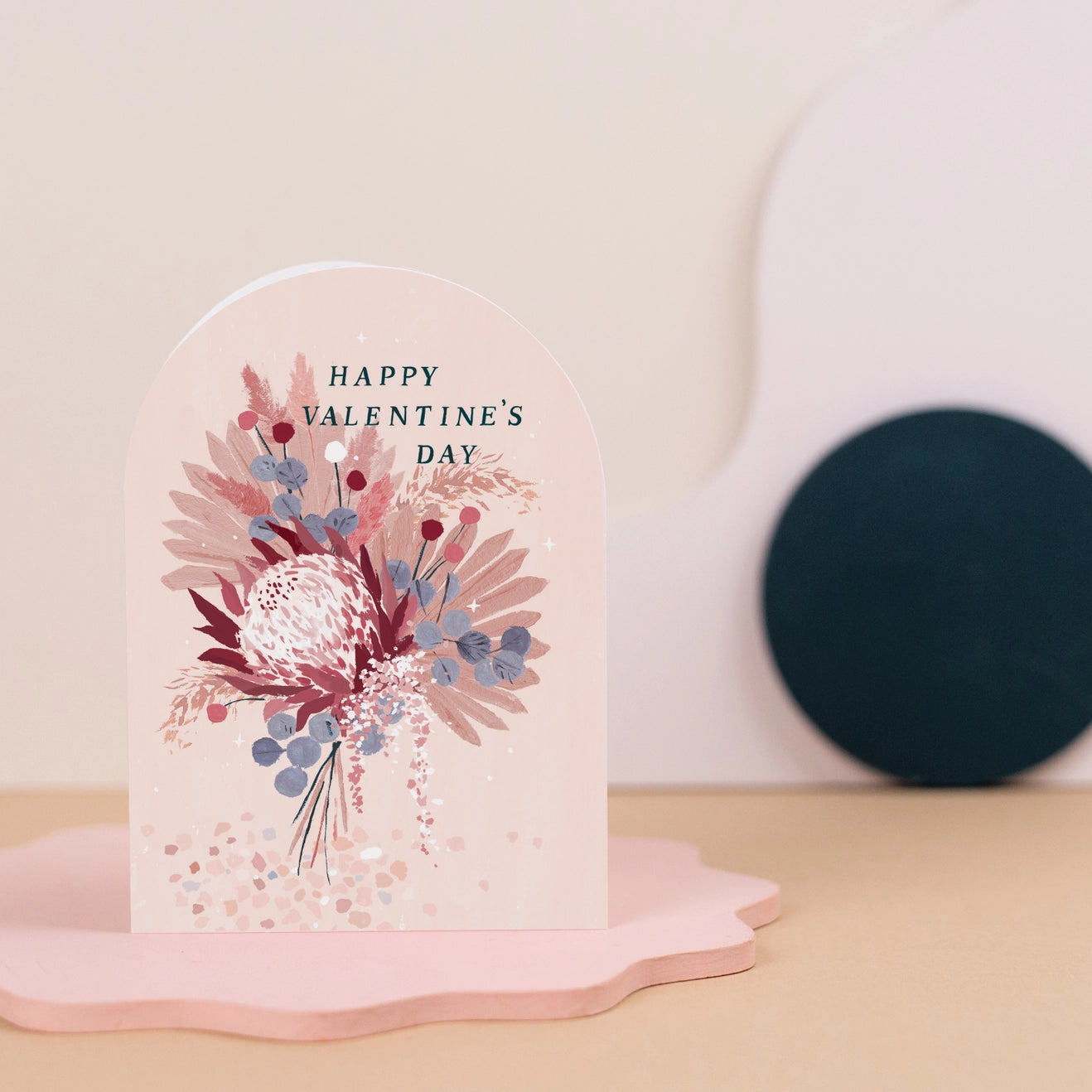Happy Valentine’s Day Dried Flowers Card