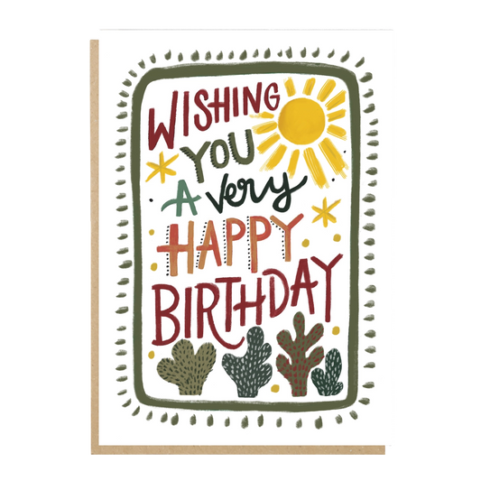 Cactus Western Birthday Card