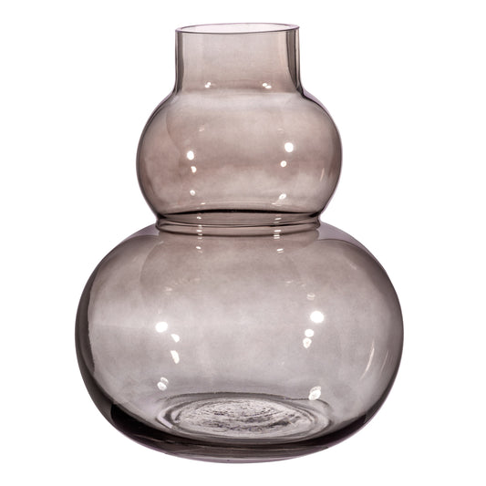 Glass Pebble Vase - Grey Smoke