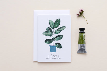 Happy New Home Potted Plant Card