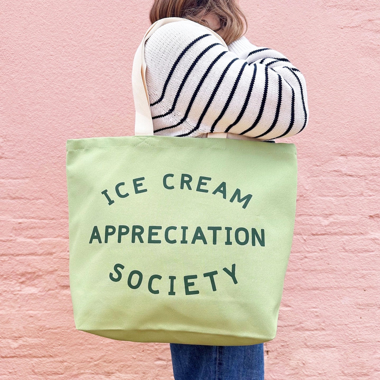 Ice Cream Appreciation Society Canvas Tote Bag - Pistachio