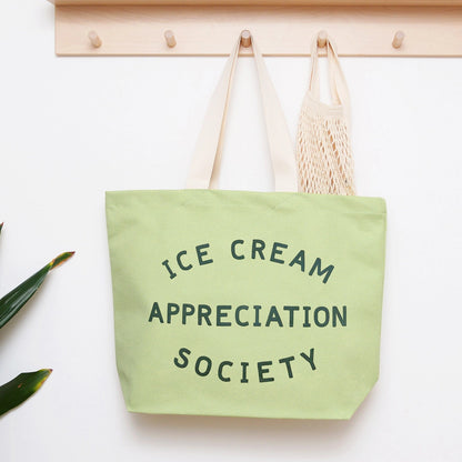 Ice Cream Appreciation Society Canvas Tote Bag - Pistachio