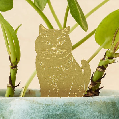Brass Plant Animal - Cat