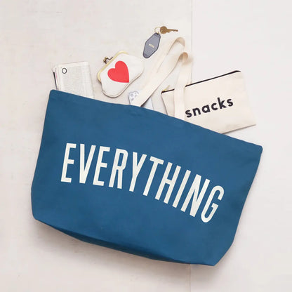 Everything Really Big Canvas Tote Bag - Ocean Blue
