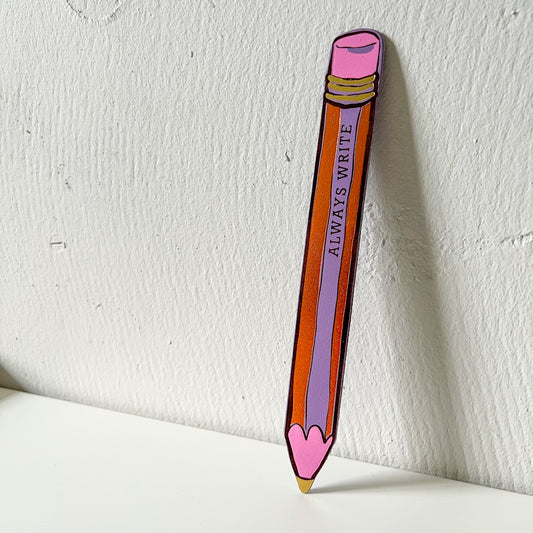 Leather Pencil Bookmark - Lilac