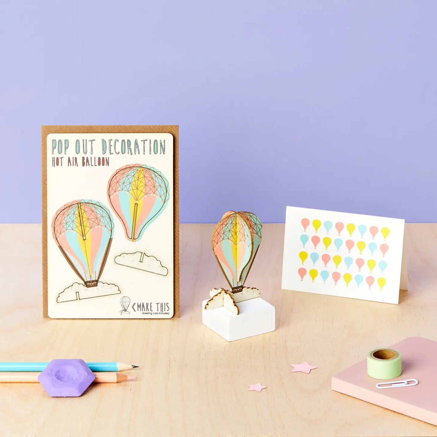 Pop Out Greeting Card - Hot Air Balloon