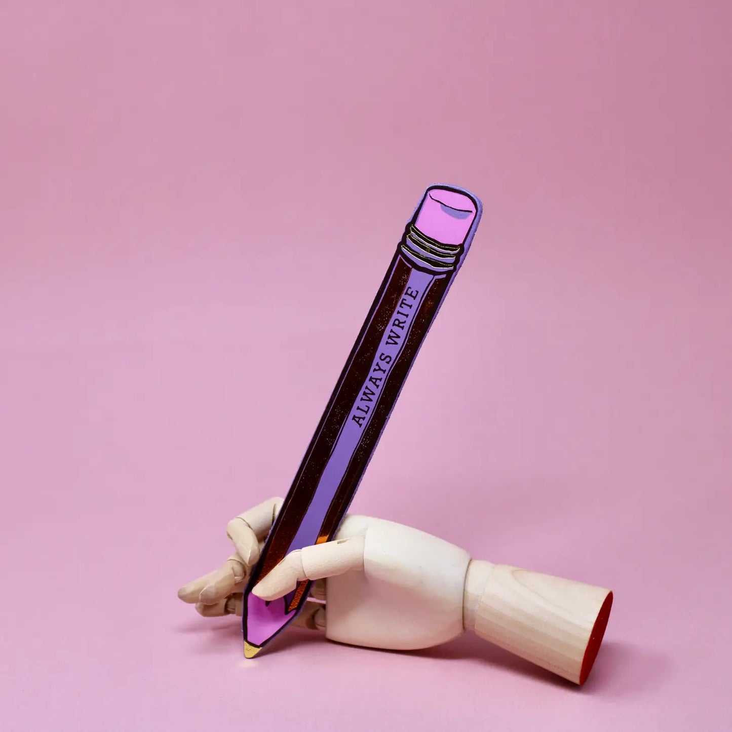 Leather Pencil Bookmark - Lilac