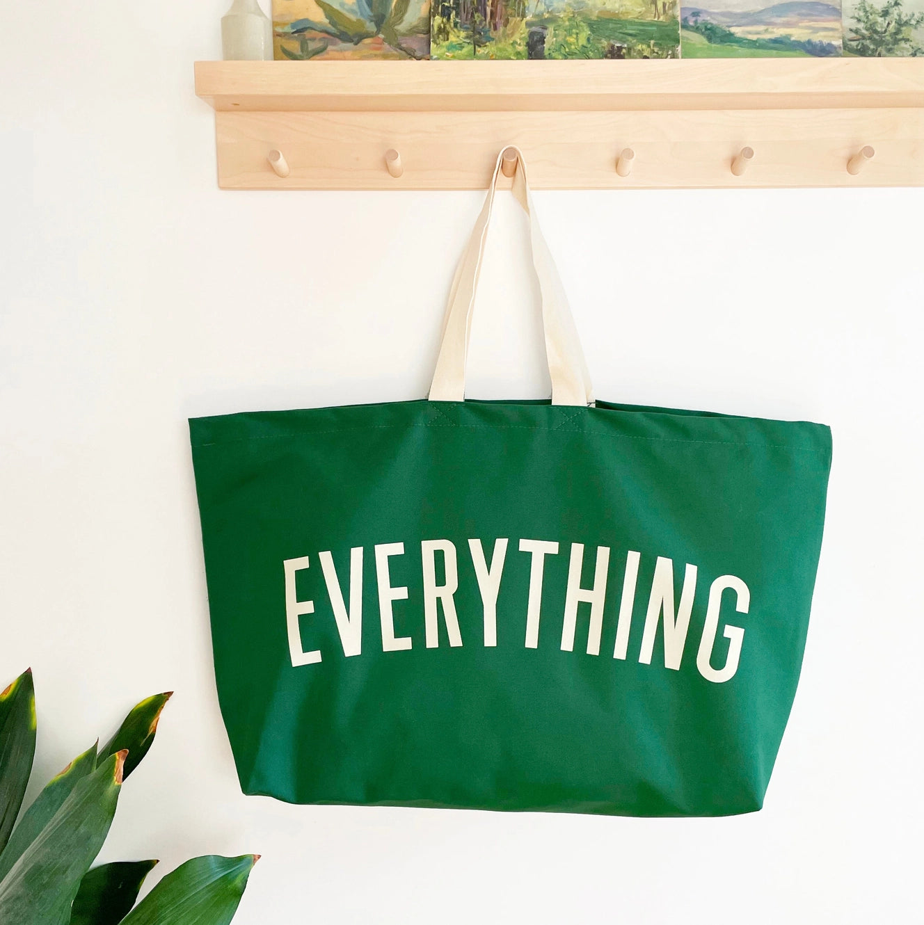 Everything Really Big Canvas Tote Bag - Forest Green