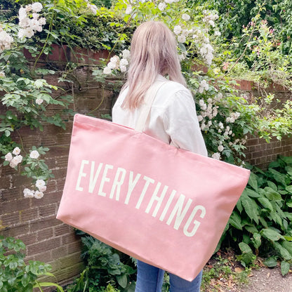 Everything Really Big Canvas Tote Bag - Pink