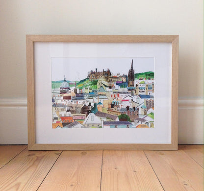 Edinburgh City Landscape A4 Print