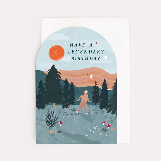 Have A Legendary Birthday Bigfoot Curved Card