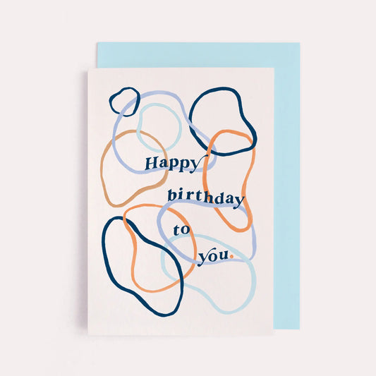 Happy Birthday To You Blue Hoops Card