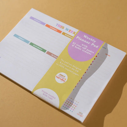 A4 Weekly Planner Pad with Habit Tracker - Multicoloured