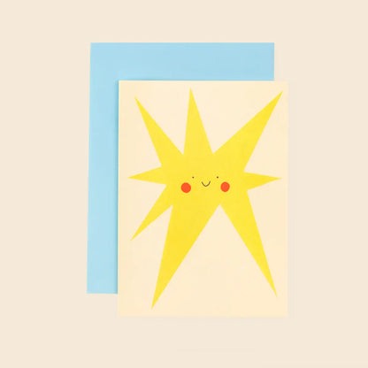 Smiley Star Face Greeting Card