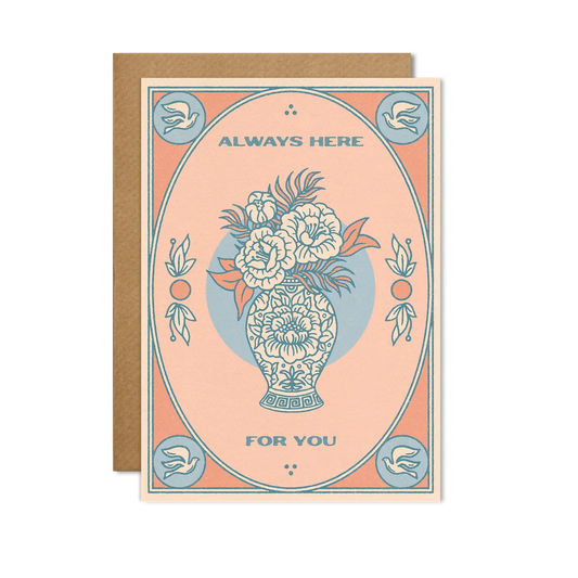 Always Here For You Vintage Bouquet Card