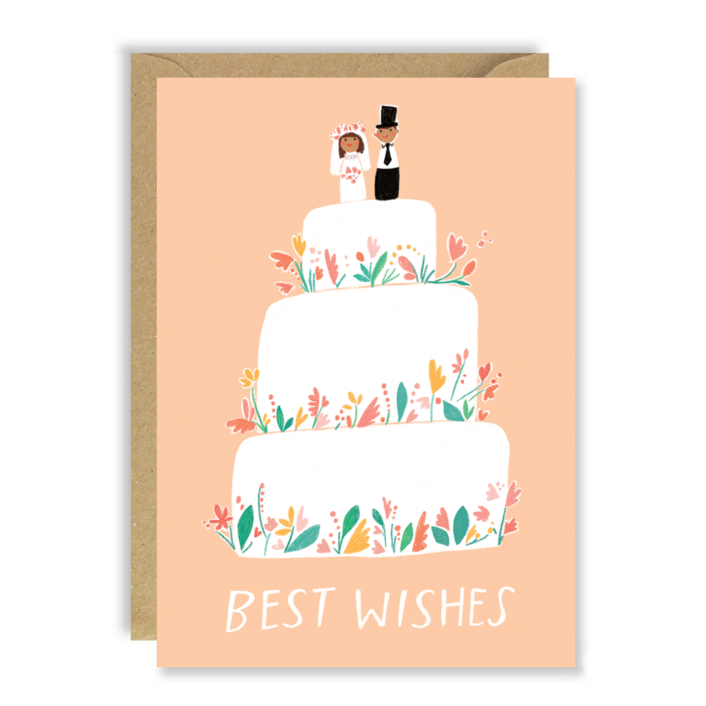 Best Wishes Wedding Cake Greeting Card