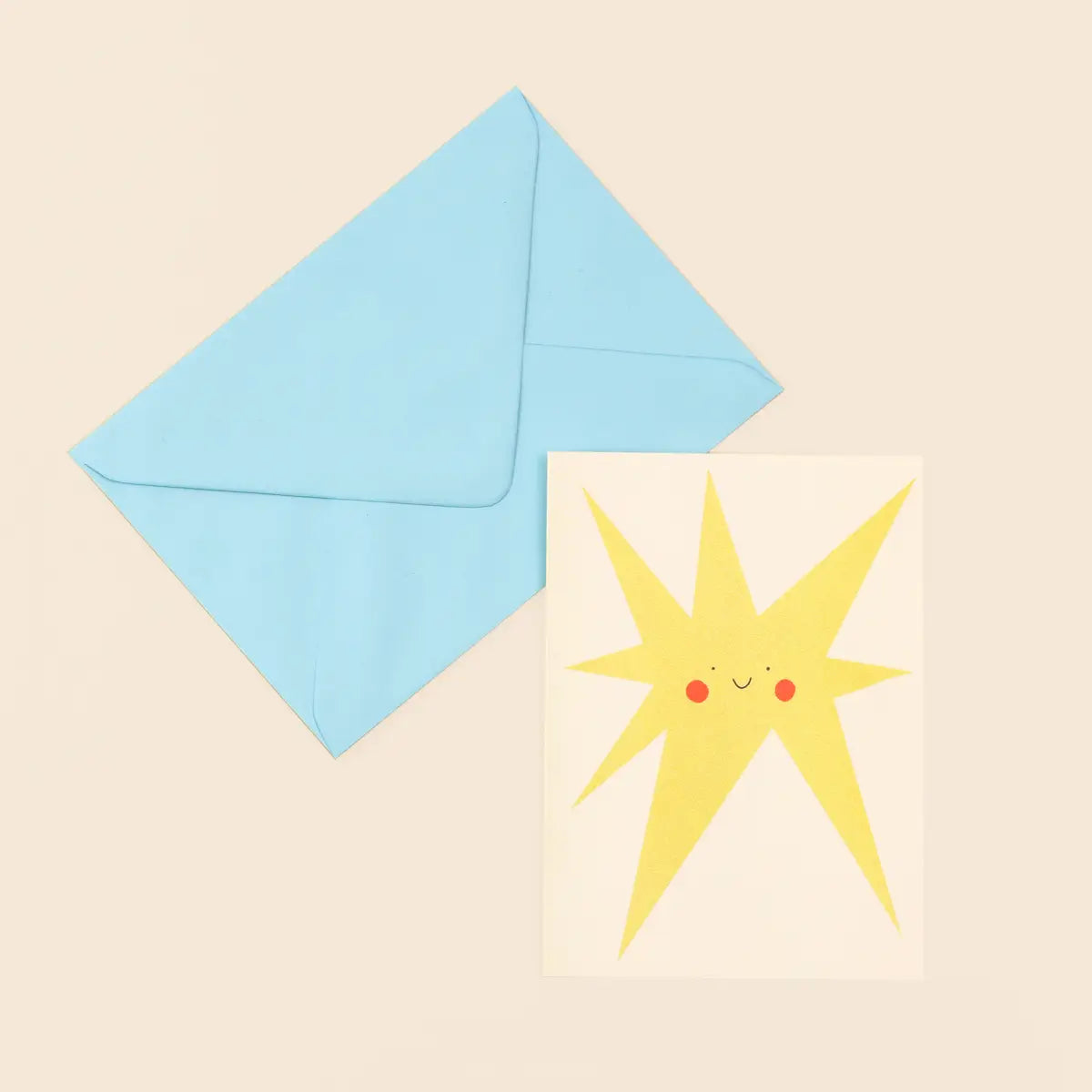 Smiley Star Face Greeting Card
