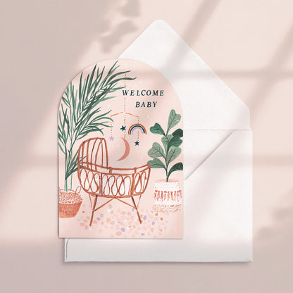 Welcome Baby Nursery Curved Card