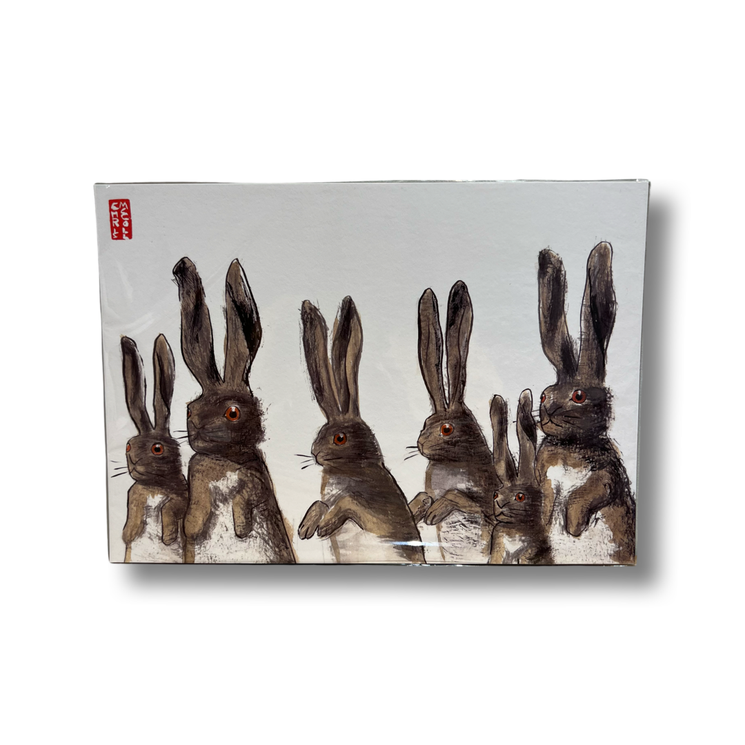 Hare Family A3 Print